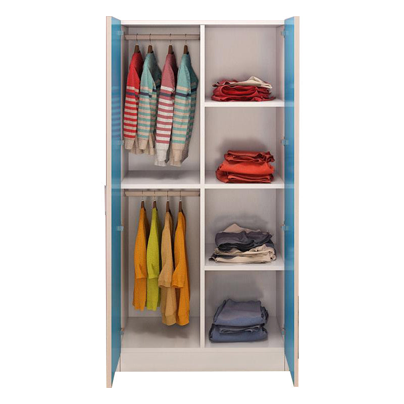 Gabinete de almacenamiento de puerta con bisagras de dormitorio gabinete moderno de madera fabricada con varilla de ropa