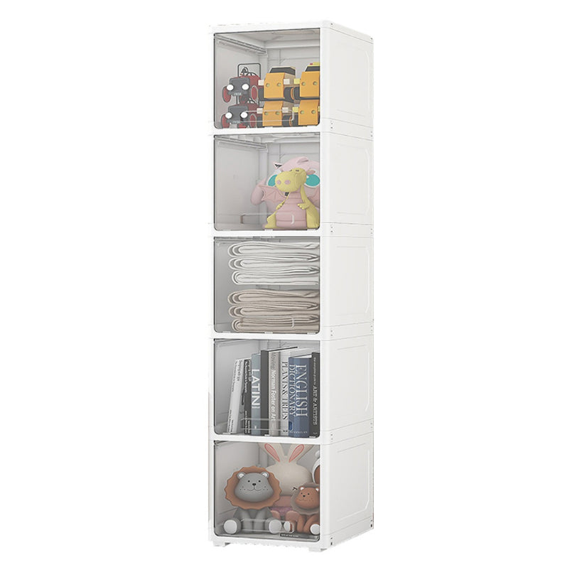 5-Door Storage Cabinet with Legs Contemporary Non-Hanging Armoire