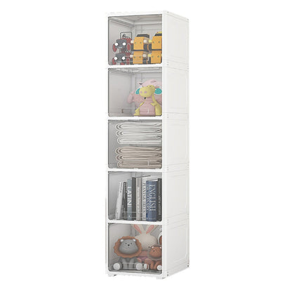 5-Door Storage Cabinet with Legs Contemporary Non-Hanging Armoire