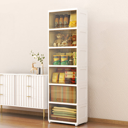 5-Door Storage Cabinet with Legs Contemporary Non-Hanging Armoire