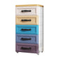 Contemporary Plastic Storage Cabinet Non-Hanging Armoire for Home 15"L x 11"W x 29.9"H Blue-Purple-Yellow Clearhalo 'Armoires & Wardrobes' 'armoires_wardrobes' 'Bedroom Furniture' 'furn' 'furn_armoires_wardrobes' 'Furniture' 6108131