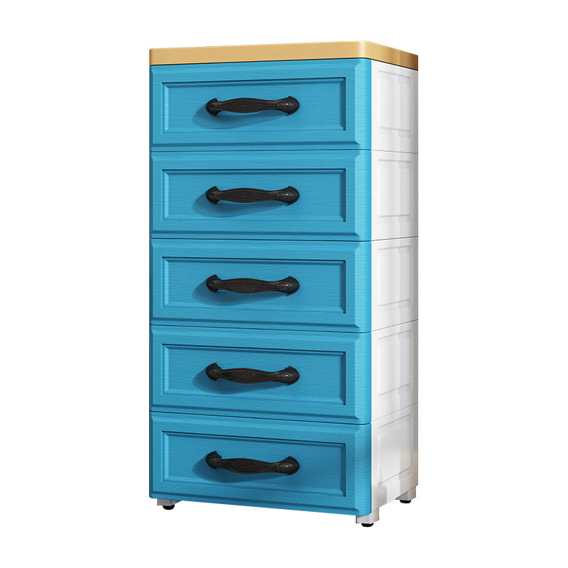 Contemporary Plastic Storage Cabinet Non-Hanging Armoire for Home 15"L x 11"W x 29.9"H White-Blue Clearhalo 'Armoires & Wardrobes' 'armoires_wardrobes' 'Bedroom Furniture' 'furn' 'furn_armoires_wardrobes' 'Furniture' 6108133