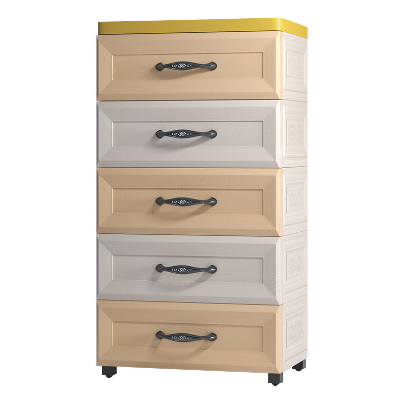 Contemporary Plastic Storage Cabinet Non-Hanging Armoire for Home 18"L x 12"W x 33"H Beige Clearhalo 'Armoires & Wardrobes' 'armoires_wardrobes' 'Bedroom Furniture' 'furn' 'furn_armoires_wardrobes' 'Furniture' 6108138