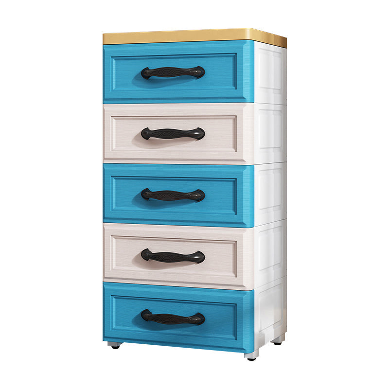 Contemporary Plastic Storage Cabinet Non-Hanging Armoire for Home 15"L x 11"W x 29.9"H Beige-Blue Clearhalo 'Armoires & Wardrobes' 'armoires_wardrobes' 'Bedroom Furniture' 'furn' 'furn_armoires_wardrobes' 'Furniture' 6108147