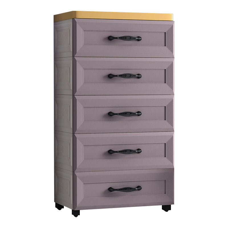 Contemporary Plastic Storage Cabinet Non-Hanging Armoire for Home 18"L x 12"W x 33"H White-Purple Clearhalo 'Armoires & Wardrobes' 'armoires_wardrobes' 'Bedroom Furniture' 'furn' 'furn_armoires_wardrobes' 'Furniture' 6108151