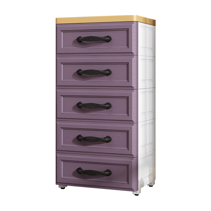 Contemporary Plastic Storage Cabinet Non-Hanging Armoire for Home 15"L x 11"W x 29.9"H White-Purple Clearhalo 'Armoires & Wardrobes' 'armoires_wardrobes' 'Bedroom Furniture' 'furn' 'furn_armoires_wardrobes' 'Furniture' 6108156