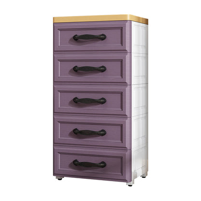 Contemporary Plastic Storage Cabinet Non-Hanging Armoire for Home 15"L x 11"W x 29.9"H White-Purple Clearhalo 'Armoires & Wardrobes' 'armoires_wardrobes' 'Bedroom Furniture' 'furn' 'furn_armoires_wardrobes' 'Furniture' 6108156