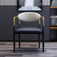 Metallic Finish Side Chair with Arms Metal Industrial Dining Chair Clearhalo 'Dining Chairs' 'Dining Tables & Seating' 'dining_chair' 'furn' 'furn_dining_chair' 'Furniture' 'Kitchen & Dining Furniture' 6110764