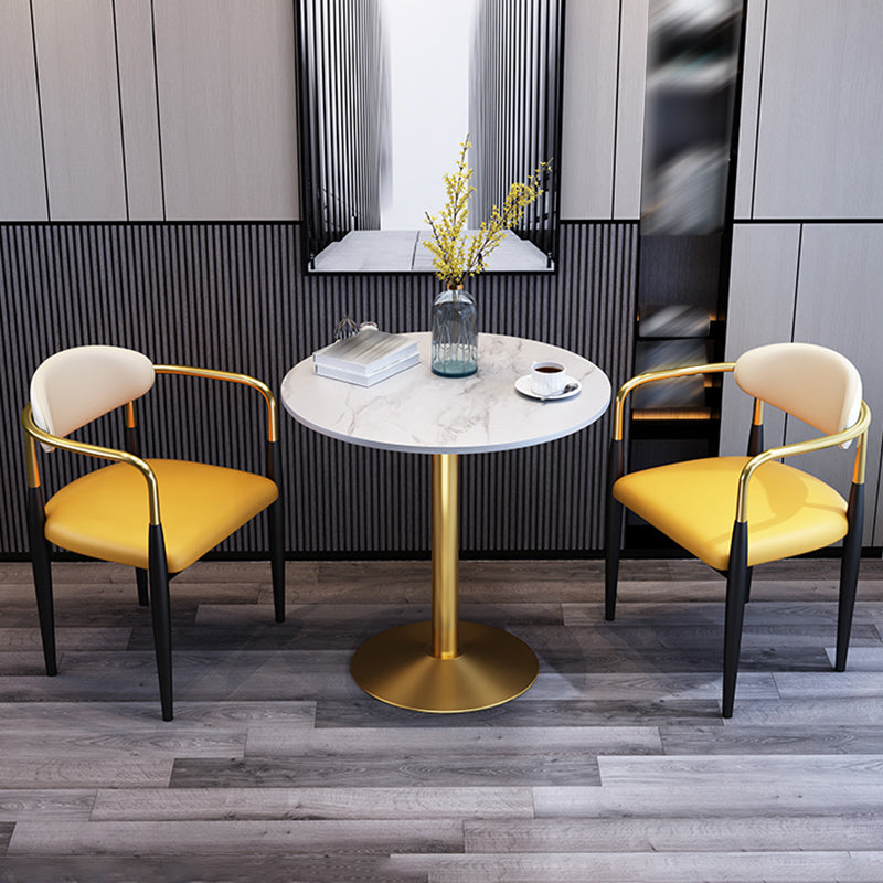 Metallic Finish Side Chair with Arms Metal Industrial Dining Chair Clearhalo 'Dining Chairs' 'Dining Tables & Seating' 'dining_chair' 'furn' 'furn_dining_chair' 'Furniture' 'Kitchen & Dining Furniture' 6110767