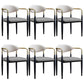 Metallic Finish Side Chair with Arms Metal Industrial Dining Chair Grey 6 Piece Set Clearhalo 'Dining Chairs' 'Dining Tables & Seating' 'dining_chair' 'furn' 'furn_dining_chair' 'Furniture' 'Kitchen & Dining Furniture' 6110769