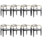 Metallic Finish Side Chair with Arms Metal Industrial Dining Chair Grey 8 Piece Set Clearhalo 'Dining Chairs' 'Dining Tables & Seating' 'dining_chair' 'furn' 'furn_dining_chair' 'Furniture' 'Kitchen & Dining Furniture' 6110771
