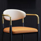 Metallic Finish Side Chair with Arms Metal Industrial Dining Chair Clearhalo 'Dining Chairs' 'Dining Tables & Seating' 'dining_chair' 'furn' 'furn_dining_chair' 'Furniture' 'Kitchen & Dining Furniture' 6110772