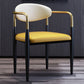 Metallic Finish Side Chair with Arms Metal Industrial Dining Chair Yellow 1 Piece Clearhalo 'Dining Chairs' 'Dining Tables & Seating' 'dining_chair' 'furn' 'furn_dining_chair' 'Furniture' 'Kitchen & Dining Furniture' 6110773