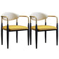 Metallic Finish Side Chair with Arms Metal Industrial Dining Chair Yellow 2 Piece Set Clearhalo 'Dining Chairs' 'Dining Tables & Seating' 'dining_chair' 'furn' 'furn_dining_chair' 'Furniture' 'Kitchen & Dining Furniture' 6110775