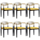 Metallic Finish Side Chair with Arms Metal Industrial Dining Chair Yellow 6 Piece Set Clearhalo 'Dining Chairs' 'Dining Tables & Seating' 'dining_chair' 'furn' 'furn_dining_chair' 'Furniture' 'Kitchen & Dining Furniture' 6110777