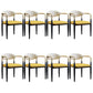 Metallic Finish Side Chair with Arms Metal Industrial Dining Chair Yellow 8 Piece Set Clearhalo 'Dining Chairs' 'Dining Tables & Seating' 'dining_chair' 'furn' 'furn_dining_chair' 'Furniture' 'Kitchen & Dining Furniture' 6110778