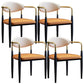 Metallic Finish Side Chair with Arms Metal Industrial Dining Chair Orange 4 Piece Set Clearhalo 'Dining Chairs' 'Dining Tables & Seating' 'dining_chair' 'furn' 'furn_dining_chair' 'Furniture' 'Kitchen & Dining Furniture' 6110781