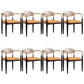 Metallic Finish Side Chair with Arms Metal Industrial Dining Chair Orange 8 Piece Set Clearhalo 'Dining Chairs' 'Dining Tables & Seating' 'dining_chair' 'furn' 'furn_dining_chair' 'Furniture' 'Kitchen & Dining Furniture' 6110783