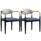 Metallic Finish Side Chair with Arms Metal Industrial Dining Chair Blue 2 Piece Set Clearhalo 'Dining Chairs' 'Dining Tables & Seating' 'dining_chair' 'furn' 'furn_dining_chair' 'Furniture' 'Kitchen & Dining Furniture' 6110785