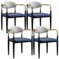 Metallic Finish Side Chair with Arms Metal Industrial Dining Chair Blue 4 Piece Set Clearhalo 'Dining Chairs' 'Dining Tables & Seating' 'dining_chair' 'furn' 'furn_dining_chair' 'Furniture' 'Kitchen & Dining Furniture' 6110786