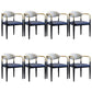 Metallic Finish Side Chair with Arms Metal Industrial Dining Chair Blue 8 Piece Set Clearhalo 'Dining Chairs' 'Dining Tables & Seating' 'dining_chair' 'furn' 'furn_dining_chair' 'Furniture' 'Kitchen & Dining Furniture' 6110788