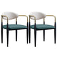 Metallic Finish Side Chair with Arms Metal Industrial Dining Chair Green 2 Piece Set Clearhalo 'Dining Chairs' 'Dining Tables & Seating' 'dining_chair' 'furn' 'furn_dining_chair' 'Furniture' 'Kitchen & Dining Furniture' 6110790