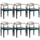 Metallic Finish Side Chair with Arms Metal Industrial Dining Chair Green 6 Piece Set Clearhalo 'Dining Chairs' 'Dining Tables & Seating' 'dining_chair' 'furn' 'furn_dining_chair' 'Furniture' 'Kitchen & Dining Furniture' 6110792