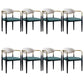 Metallic Finish Side Chair with Arms Metal Industrial Dining Chair Green 8 Piece Set Clearhalo 'Dining Chairs' 'Dining Tables & Seating' 'dining_chair' 'furn' 'furn_dining_chair' 'Furniture' 'Kitchen & Dining Furniture' 6110793