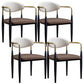 Metallic Finish Side Chair with Arms Metal Industrial Dining Chair Coffee 4 Piece Set Clearhalo 'Dining Chairs' 'Dining Tables & Seating' 'dining_chair' 'furn' 'furn_dining_chair' 'Furniture' 'Kitchen & Dining Furniture' 6110796