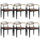 Metallic Finish Side Chair with Arms Metal Industrial Dining Chair Coffee 6 Piece Set Clearhalo 'Dining Chairs' 'Dining Tables & Seating' 'dining_chair' 'furn' 'furn_dining_chair' 'Furniture' 'Kitchen & Dining Furniture' 6110797