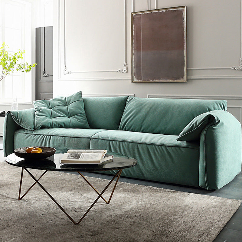 フェイクレザーピロートップアームソファコンテンポラリークッション標準ソファ