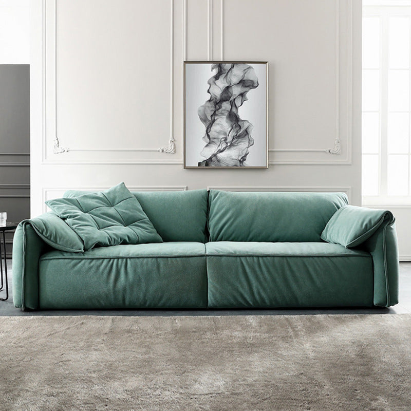 フェイクレザーピロートップアームソファコンテンポラリークッション標準ソファ