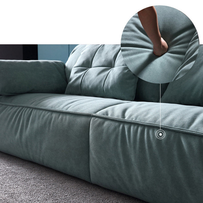 フェイクレザーピロートップアームソファコンテンポラリークッション標準ソファ