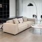 Divano a braccio quadrato a 4 posti moderno 110.23 "divano in leatine di beige largo