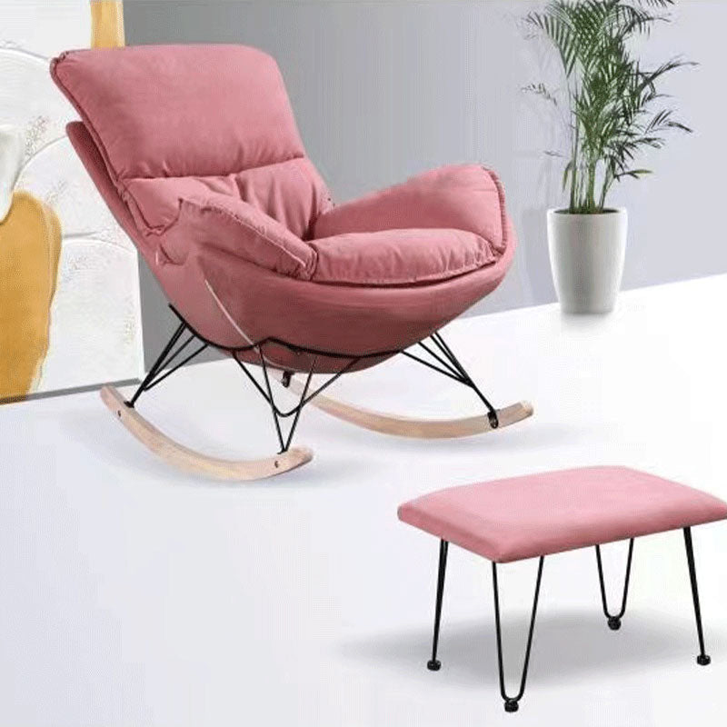 Chaise à bascule en cuir moderne avec chaise de rocker ottoman pour le salon