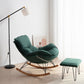 Chaise à bascule en cuir moderne avec chaise de rocker ottoman pour le salon