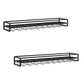 Metal Wall Mounted Wine Bottle & Glass Rack Modern Wine Holder Rack