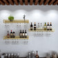 Botella de vino montado en la pared de metal y rejilla de vidrio portaeño moderno
