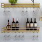 Metal Wall Mounted Wine Bottle & Glass Rack Modern Wine Holder Rack