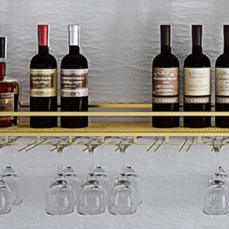 Metalen wand gemonteerd wijnfles en glazen rek modern wijnhouder rek