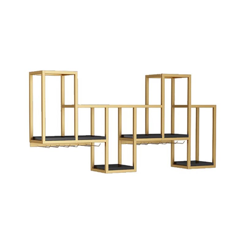 Metalen wand gemonteerd wijnrek 7,8 "W wijnrek met stengelladerhouder