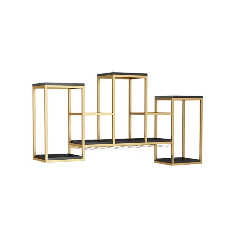 Metalen wand gemonteerd wijnrek 7,8 "W wijnrek met stengelladerhouder