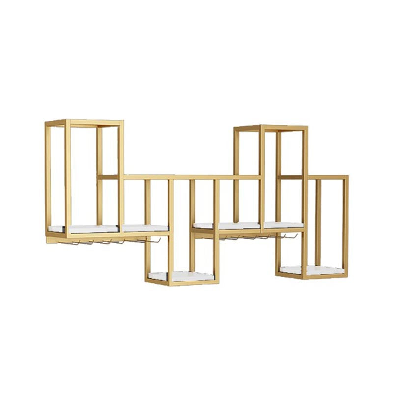 Pastilla de vino montada en la pared de metal Rack de vino de 7.8 "W con soporte de vallas