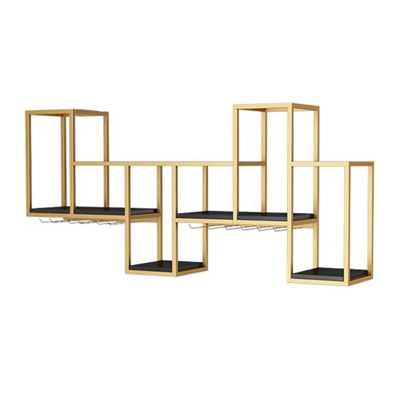 Metalen wand gemonteerd wijnrek 7,8 "W wijnrek met stengelladerhouder