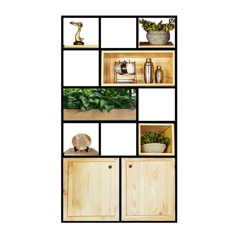 Mid-Century Modern Wine Bottle Rack Rubberwood Freestanding Wine Bottle Holder 35"L x 10"W x 71"H Clearhalo 'furn' 'furn_wine_racks' 'Furniture' 'Kitchen & Dining Furniture' 'Wine Racks' 'wine_racks' 6111181