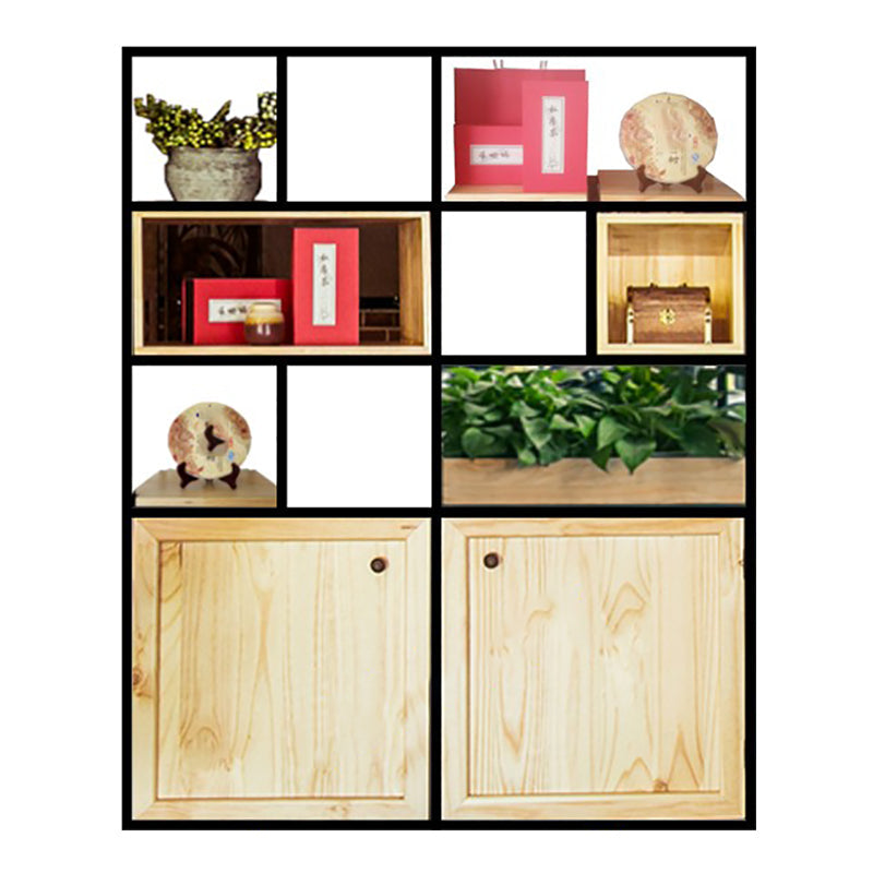 Mid-Century Modern Wine Bottle Rack Rubberwood Freestanding Wine Bottle Holder 47"L x 10"W x 59"H Clearhalo 'furn' 'furn_wine_racks' 'Furniture' 'Kitchen & Dining Furniture' 'Wine Racks' 'wine_racks' 6111187