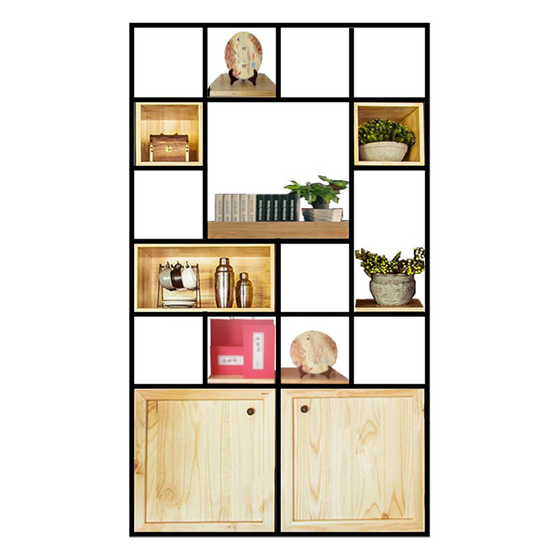 Mid-Century Modern Wine Bottle Rack Rubberwood Freestanding Wine Bottle Holder 47"L x 10"W x 83"H Clearhalo 'furn' 'furn_wine_racks' 'Furniture' 'Kitchen & Dining Furniture' 'Wine Racks' 'wine_racks' 6111192