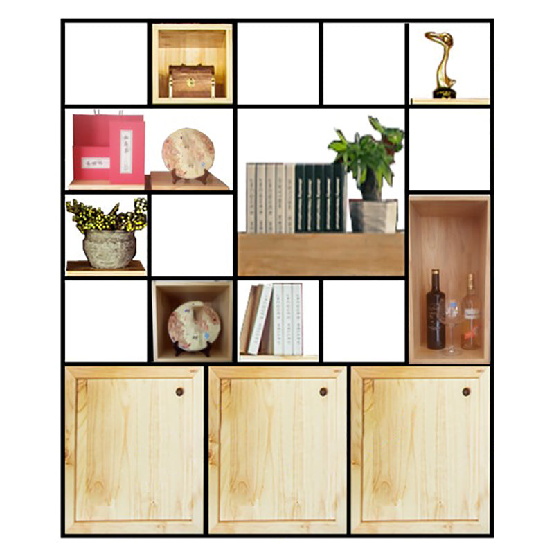 Mid-Century Modern Wine Bottle Rack Rubberwood Freestanding Wine Bottle Holder 59"L x 10"W x 59"H Clearhalo 'furn' 'furn_wine_racks' 'Furniture' 'Kitchen & Dining Furniture' 'Wine Racks' 'wine_racks' 6111194