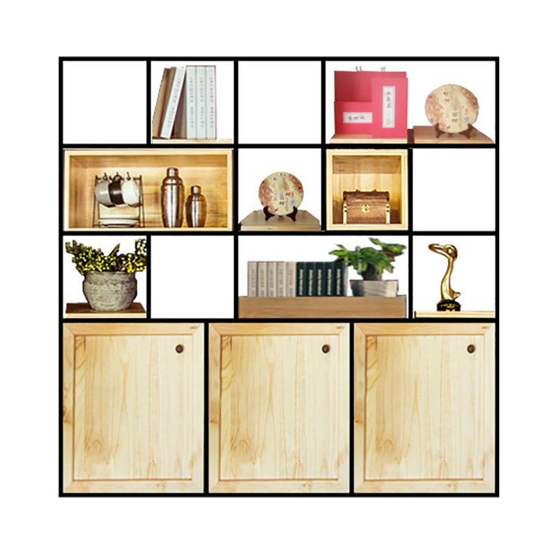 Mid-Century Modern Wine Bottle Rack Rubberwood Freestanding Wine Bottle Holder 59"L x 10"W x 71"H Clearhalo 'furn' 'furn_wine_racks' 'Furniture' 'Kitchen & Dining Furniture' 'Wine Racks' 'wine_racks' 6111195