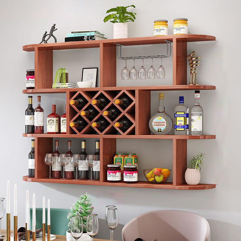 Wood Wall Mounted Modern Wine Rack Wine Stemware Holder for Home Red Clearhalo 'furn' 'furn_wine_racks' 'Furniture' 'Kitchen & Dining Furniture' 'Wine Racks' 'wine_racks' 6111209